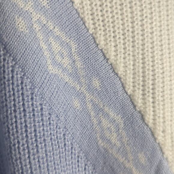 Vintage Knit Tennis Prep Pastel Blue Sweater Women's Size Medium - Picture 8 of 11